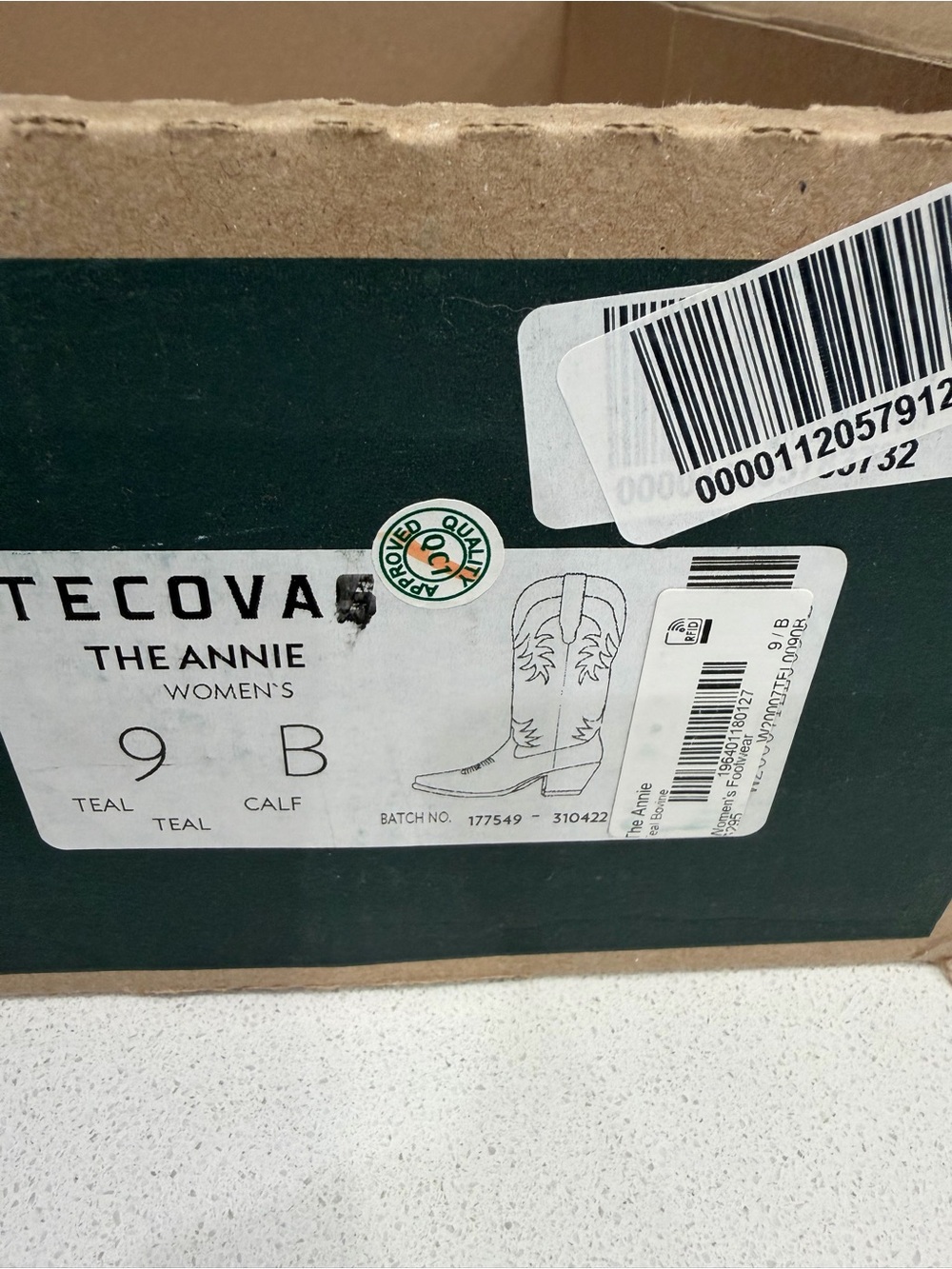 Tecovas The Annie Women's Boots in Teal. - Picture 6 of 8